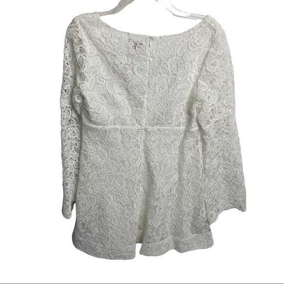 NWT STAUD Size 8 Beth White Lace Mini Dress Long Sleeve Square Neck $425 - Picture 3 of 7